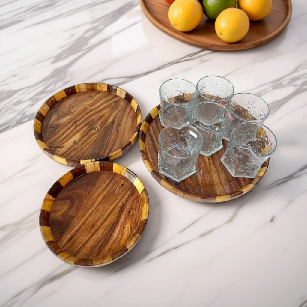 Wooden Plate Set