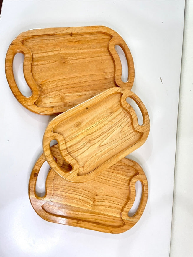 Pure Wooden Tray Set