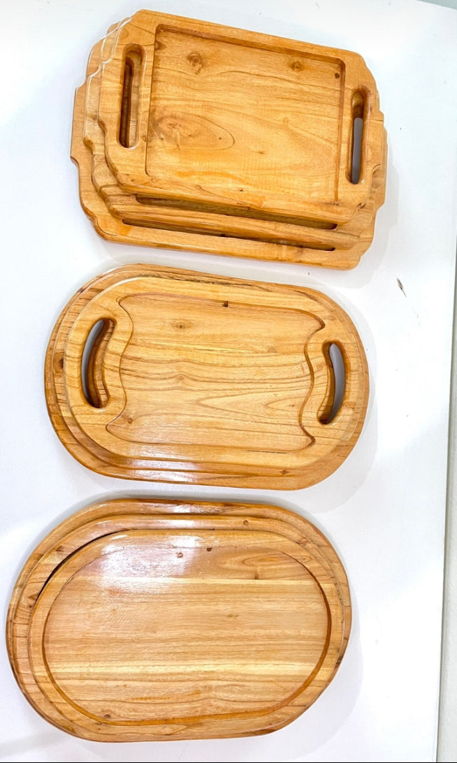 Pure Wooden Tray Set