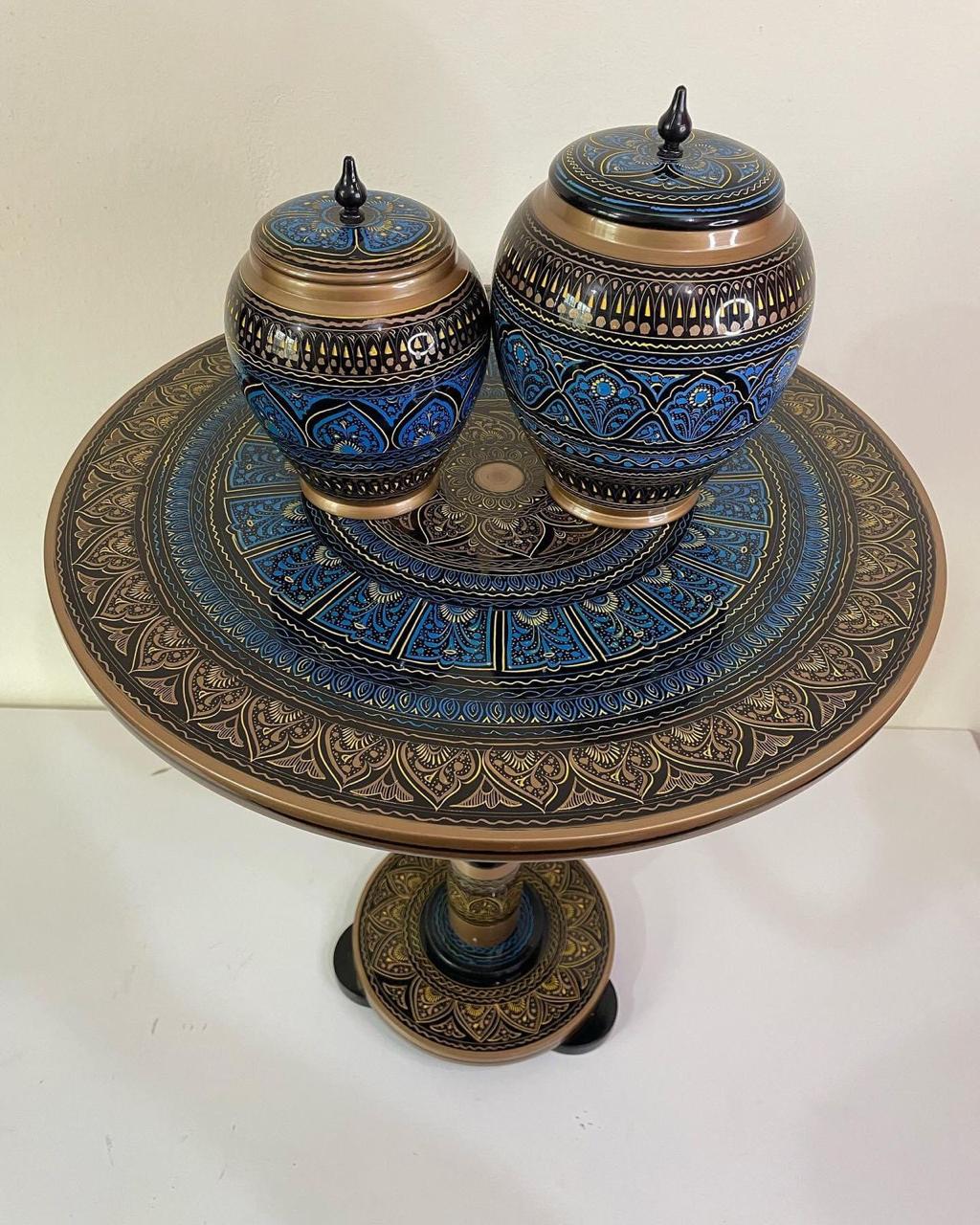 handcrafted Table and  jars