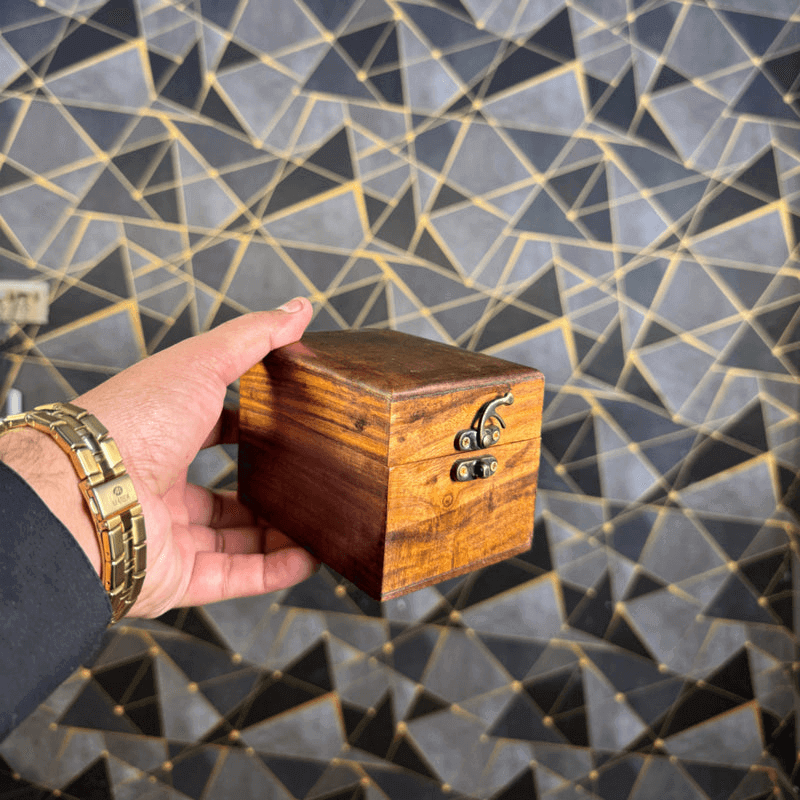 Side view of luxury wooden watch box, perfect storage for watches